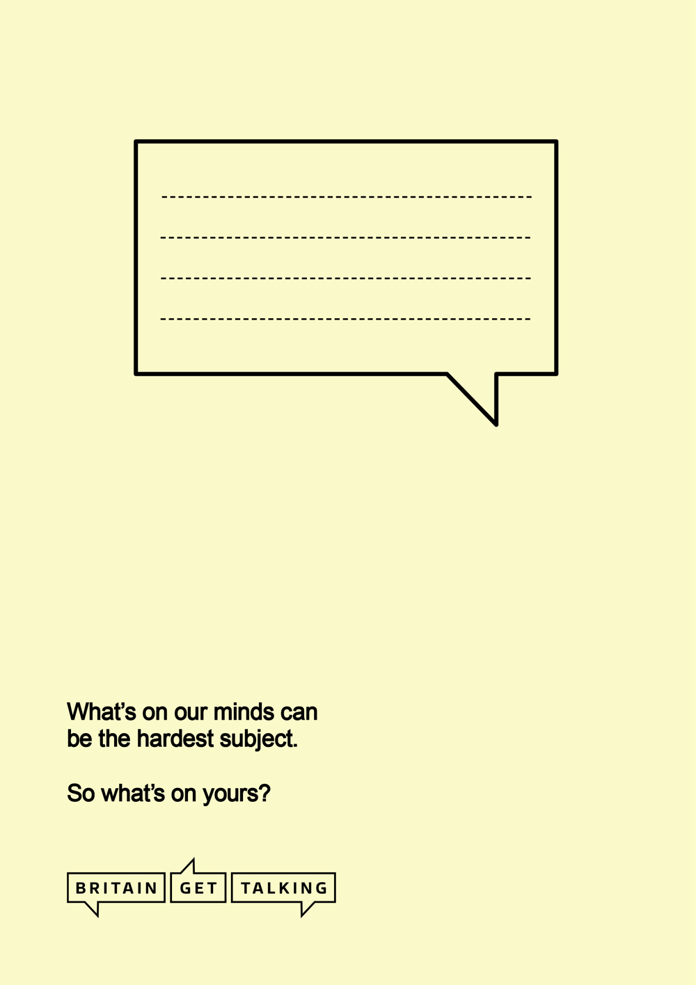 A small image showing the Homework task, an exercise book with an empty speech bubble at the top of the page. It contains lines to write on.